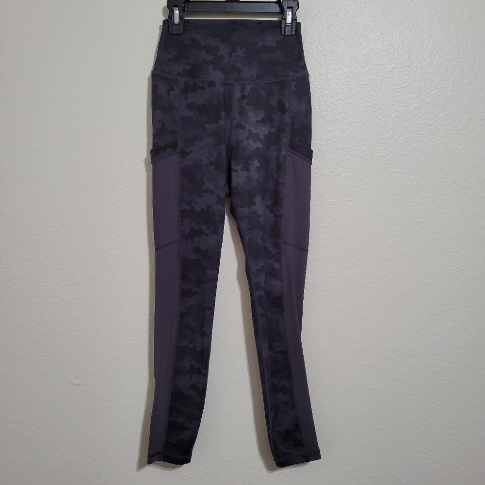 Zyia Charcoal Grey Camo Mesh Active Leggings  Size Medium 6-8
